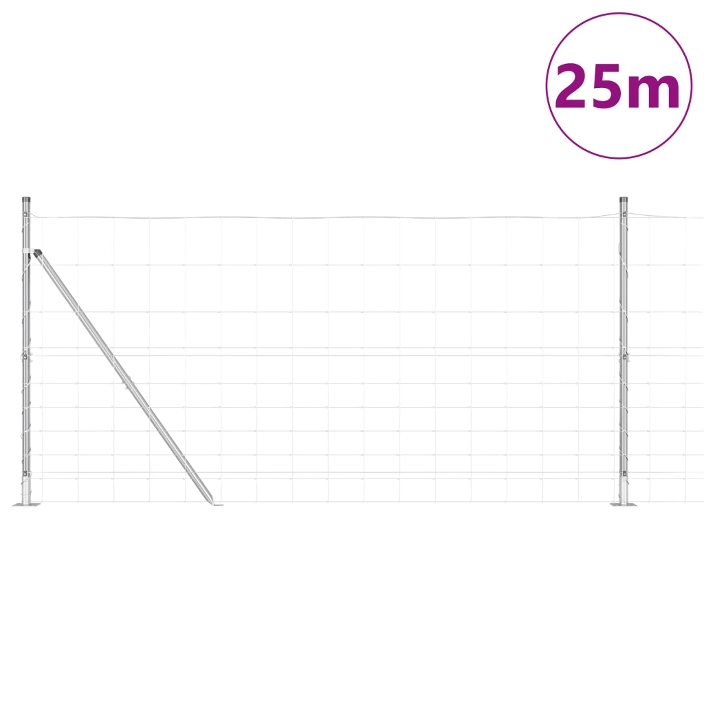 Recinzione da Campo  1.2x25 m Acciaio Zincato