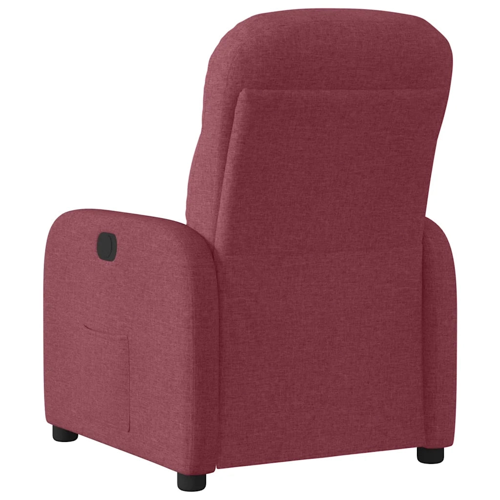 Poltrona | Sedia Relax Elettrica Reclinabile Rosso Vino in Tessuto