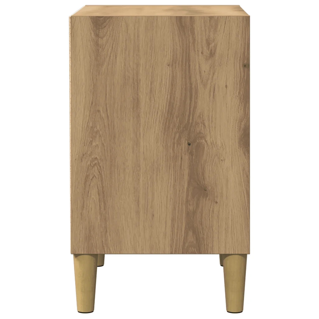 Comodino-Tavolino da notte Rovere Artigianale 40x30x50 cm in Legno Multistrato