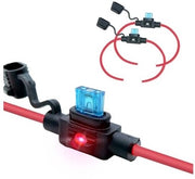 Zekeringhouder IP67 LED per ASP Minizekering, 12 V/24 V, 30 A DC Max, 12 AWG, per 2 pezzi