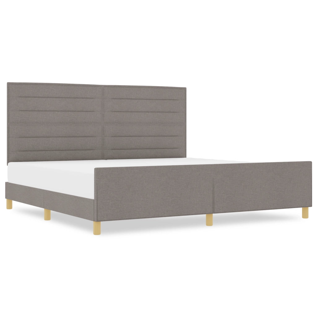 Letto in tessuto tortora 200x200 cm di