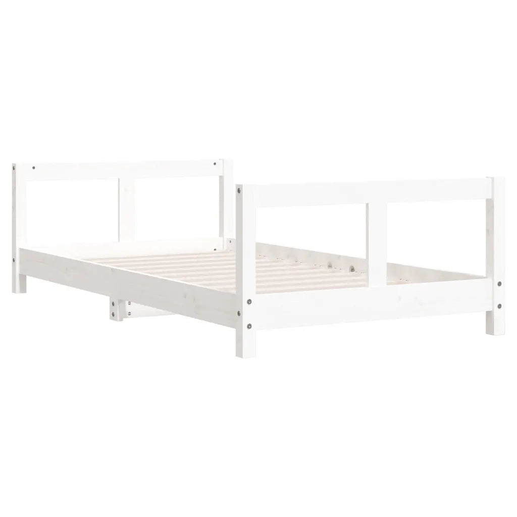 Giroletto per Bambini Bianco 80x160cm in Legno Massello di Pino 834430