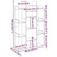 Libreria Grigio Sonoma 86x25,5x140 cm in Legno Multistrato cod mxl 10007
