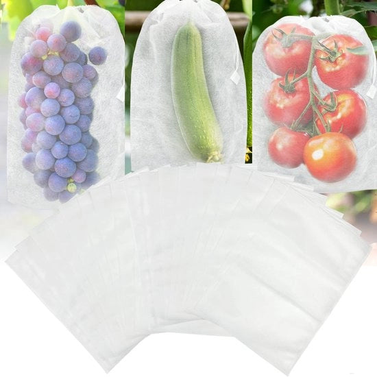 100 sacchi di protezione per uva, 20x30cm sacchi di protezione per frutta, sacchi di protezione per uva in non-wovengesso, reti per viti con corda di trascinamento, sacchi di protezione per frutta, proteggi uva dai calabroni e dagli uccelli