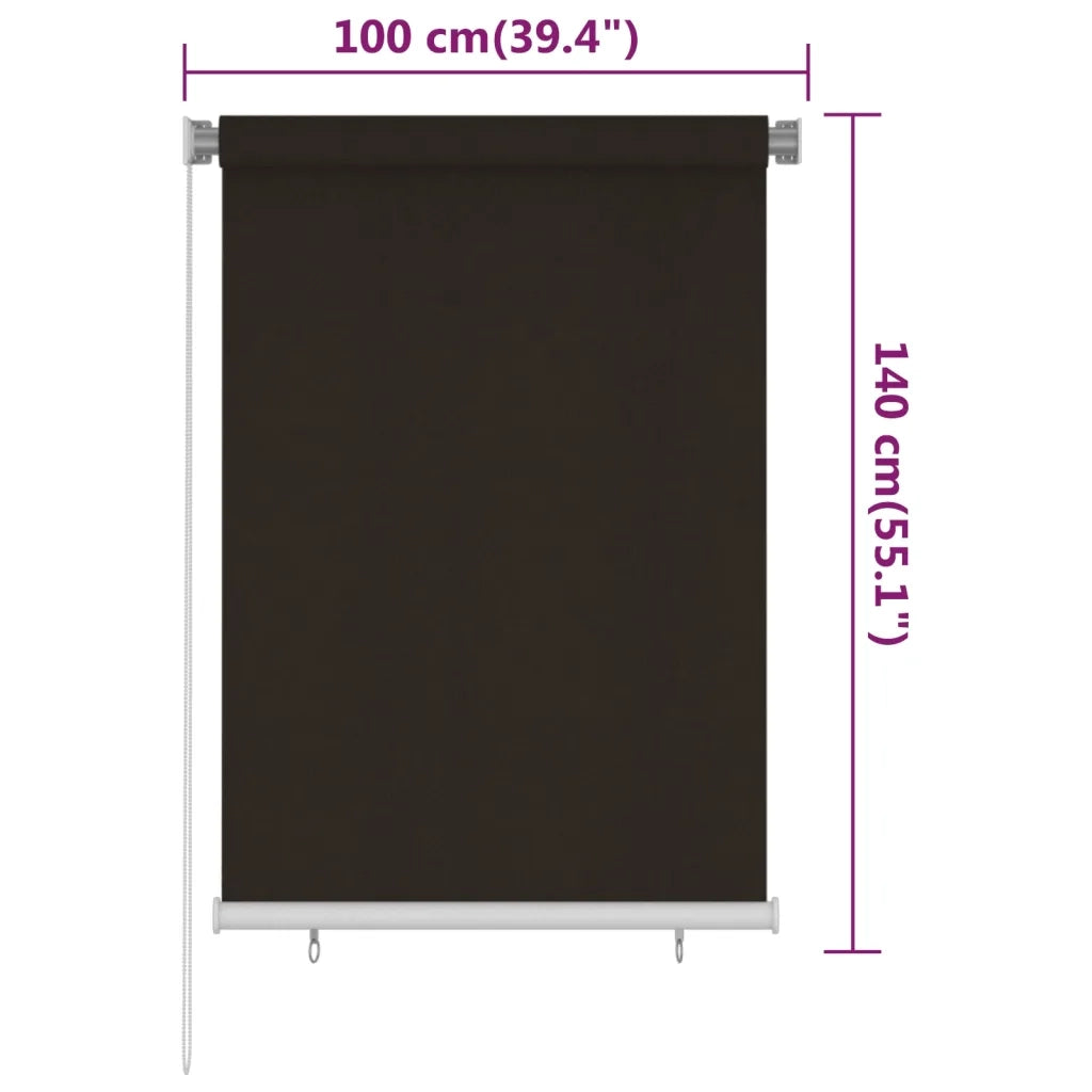 Tenda a Rullo per Esterni 105(L)x140(A) cm Marrone HDPE 312967