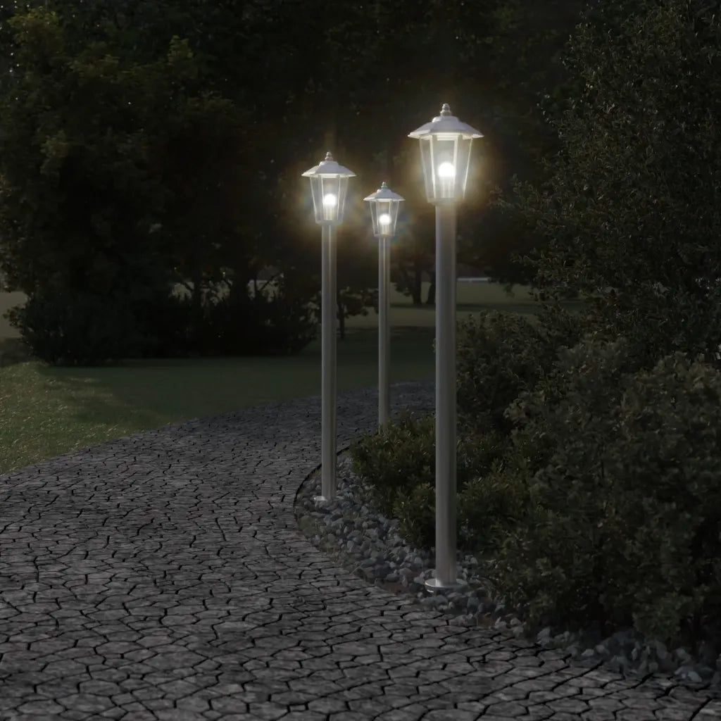 Lampada da Terra per Esterni Argento 120 cm in Acciaio Inox 4006383