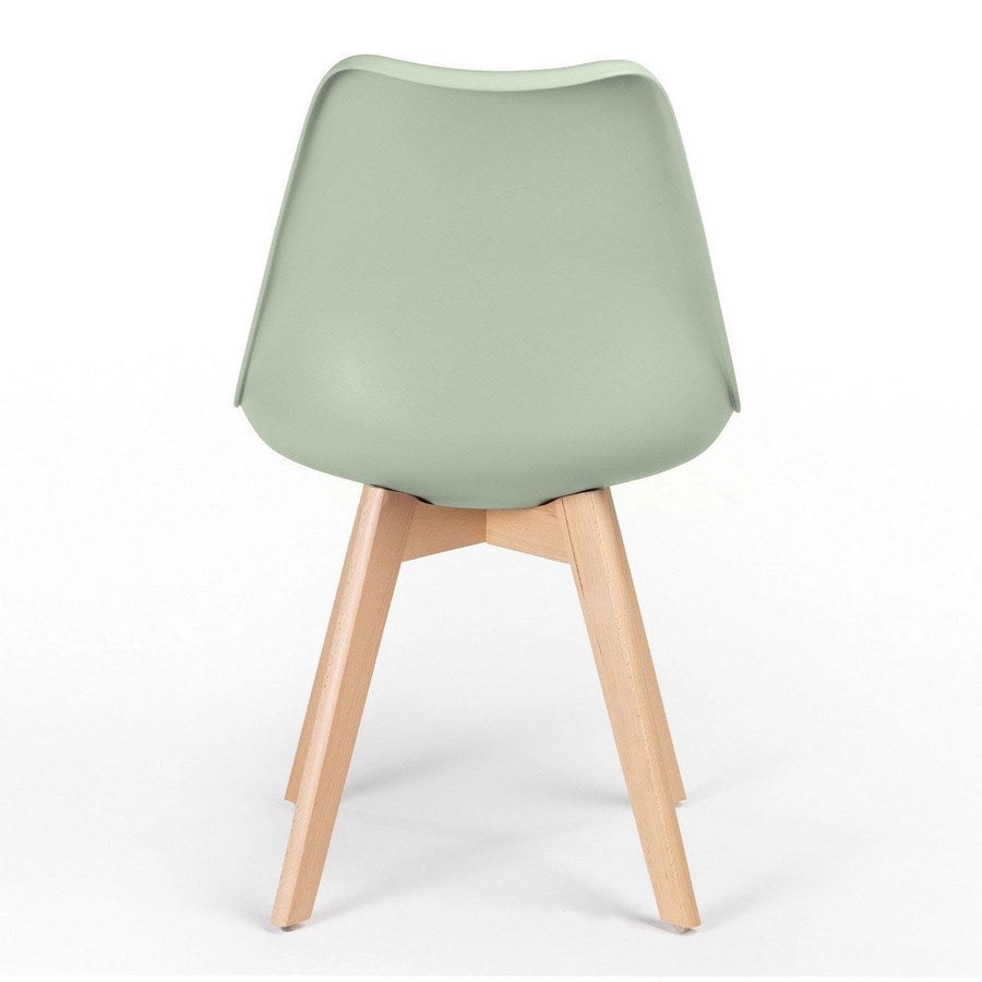 Set 4 sedie 53,5x48,5x83 cm Gambe in Legno Candice Verde Chiaro