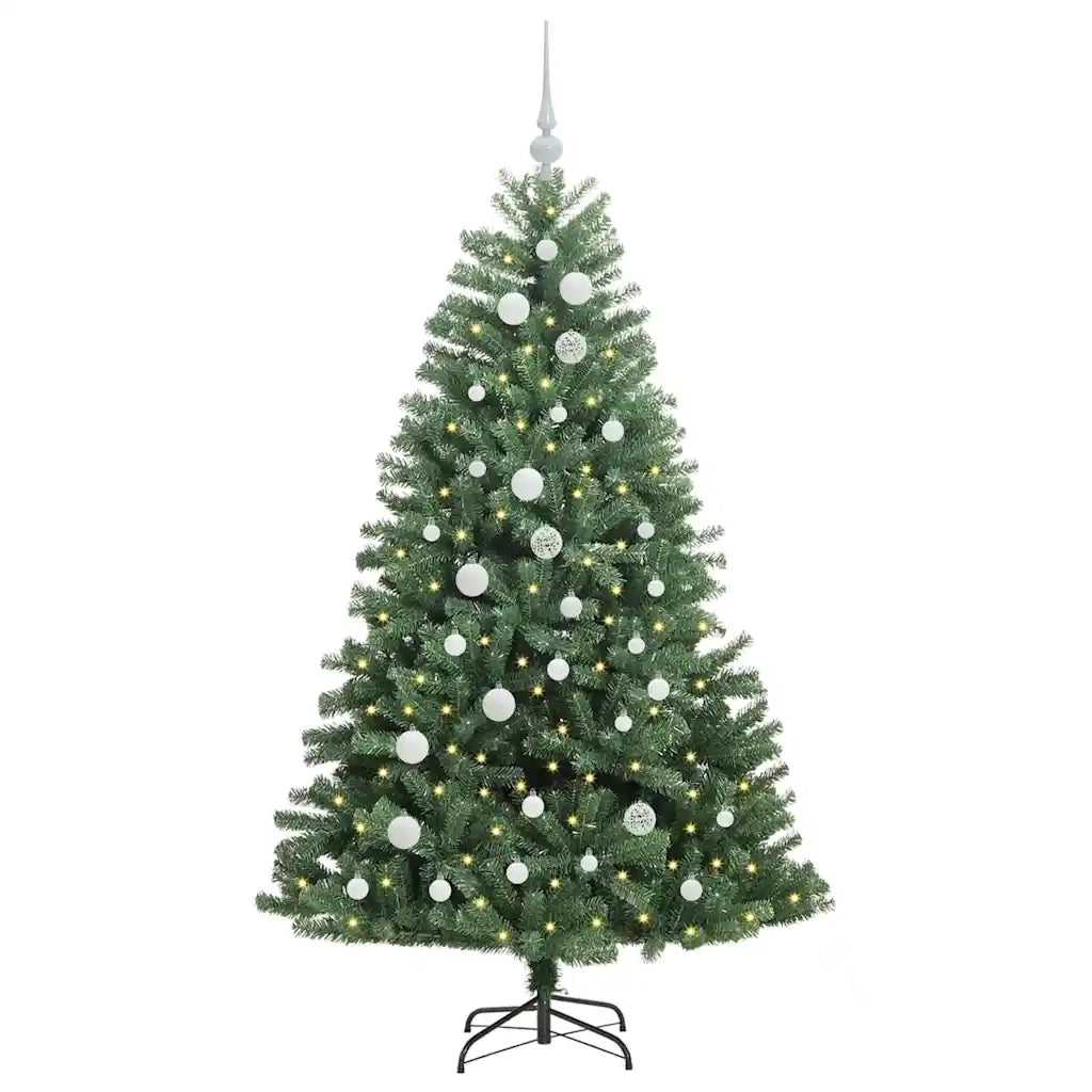 Albero di Natale Artificiale-Albero Natalizio con Rami Pieghevoli Verde 150 cm 799566