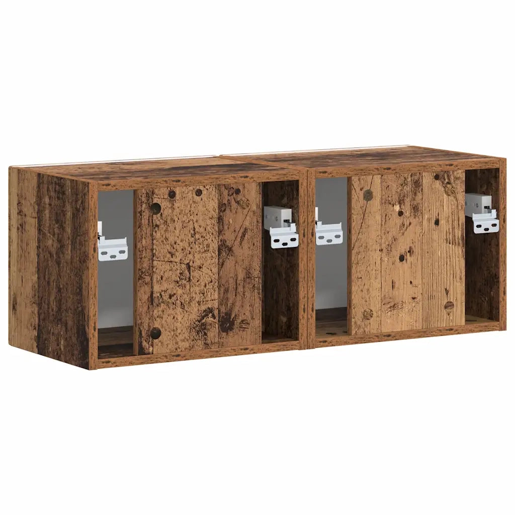 Mobile TV da parete 2 pcs Legno vecchio 39 x 31 x 29,5 cm 892186