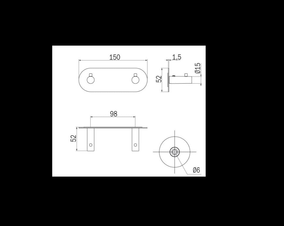 Appendiabiti doppio  serie Gealuna - Inda Finitura:: Acciao Inox Spazzolato