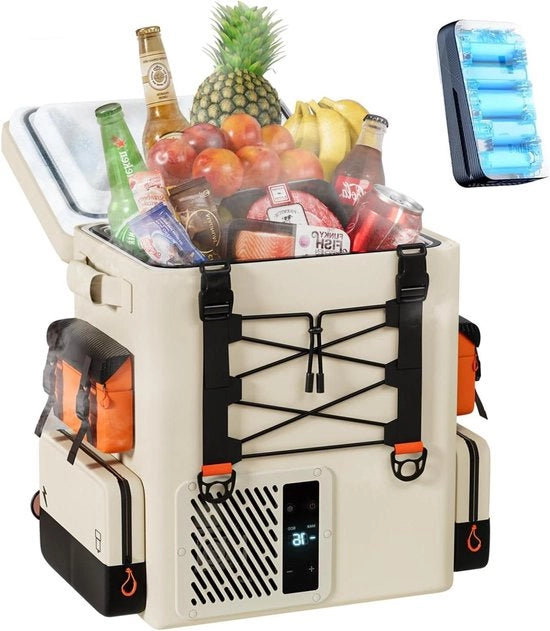 Portatile elettrico congelatore da 16 litri 12/24 V DC 110/240 V AC zaino congelatore per camper e-bike viaggi reisen congelatore con batteria 15 minuti rapido raffreddamento