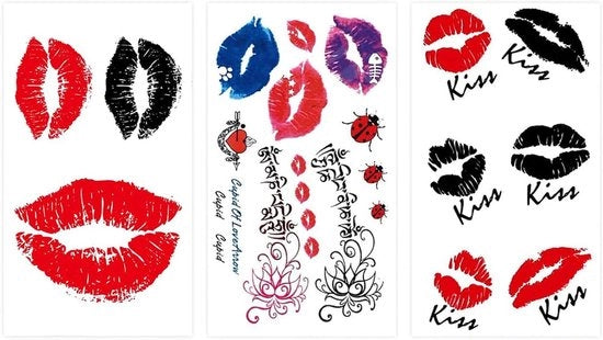 Tatuaggi temporanei acqua-resistenti multicolore per adulti e bambini - Ideali per feste e eventi - Set di 15 fogli