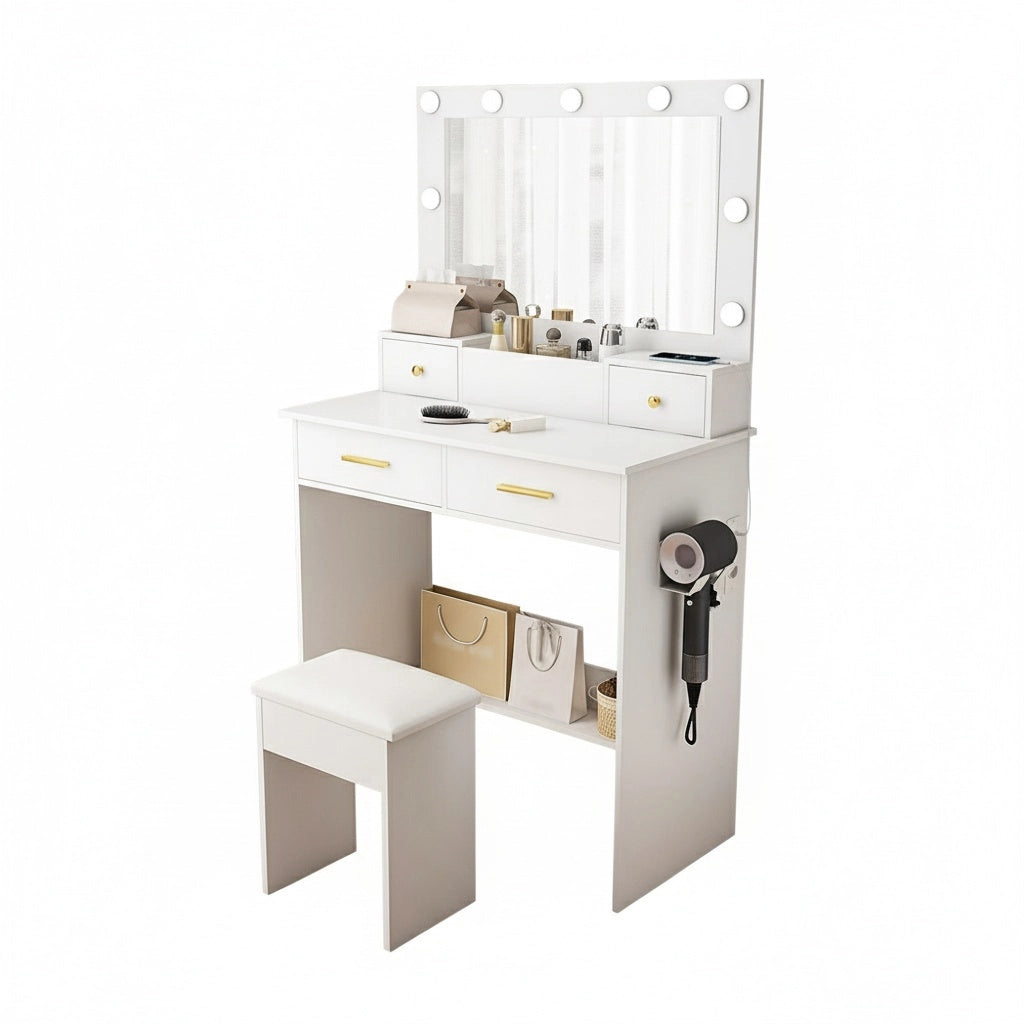 Toeletta professionale - Xylo - LED 3 livelli, 4 cassetti, L80xH137xP40 cm