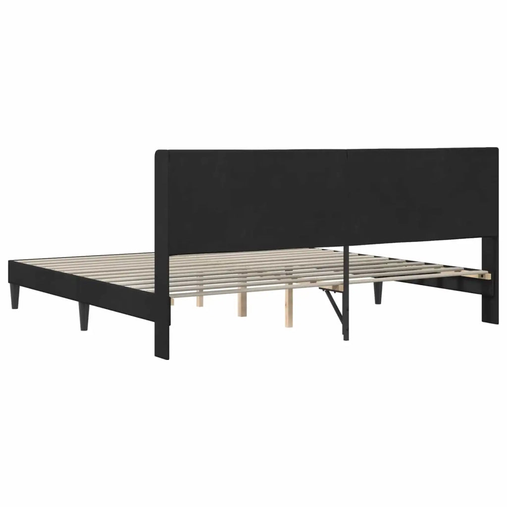Struttura del letto con testiera Nero 200 x 200 cm Velluto 42027531