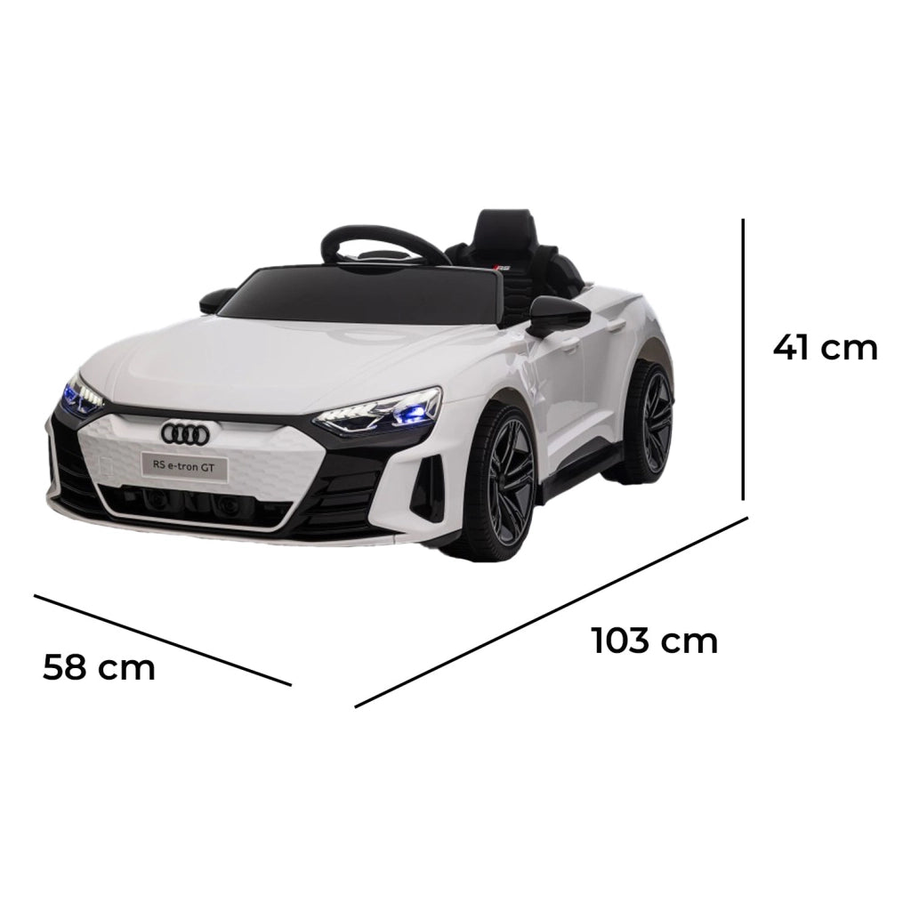 Macchina Elettrica per Bambini 12V Licenza Ufficiale Audi RS E-Tron GT con Telecomando Bianco