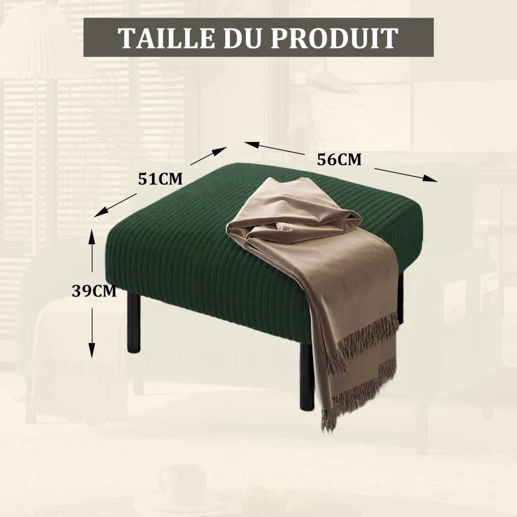 Divano a due posti con cuscini comodi - Zephmum- Schienale alto, tasche laterali, piedi in metallo