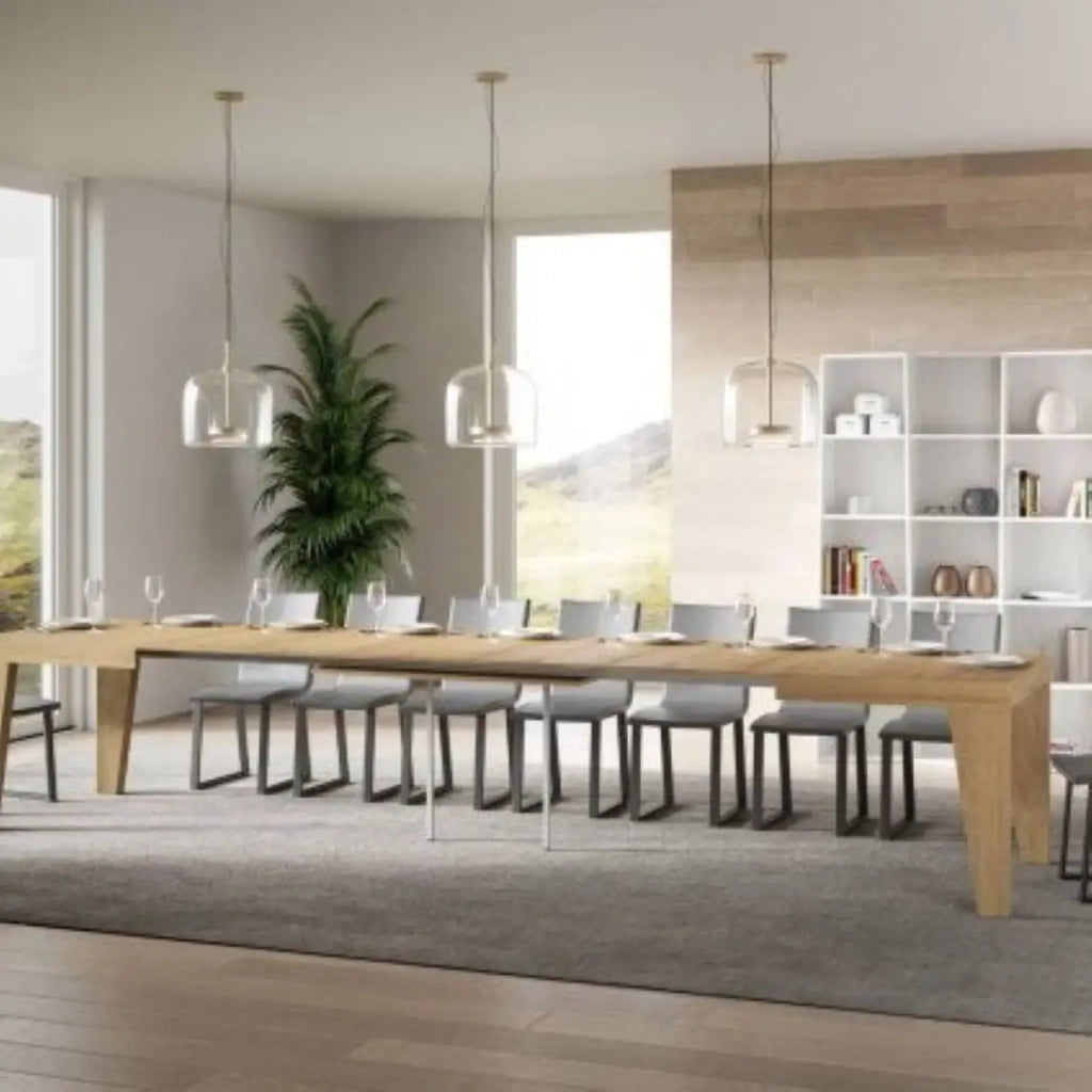 Tavolo allungabile 120/380x90 cm Naxy colore quercia natura