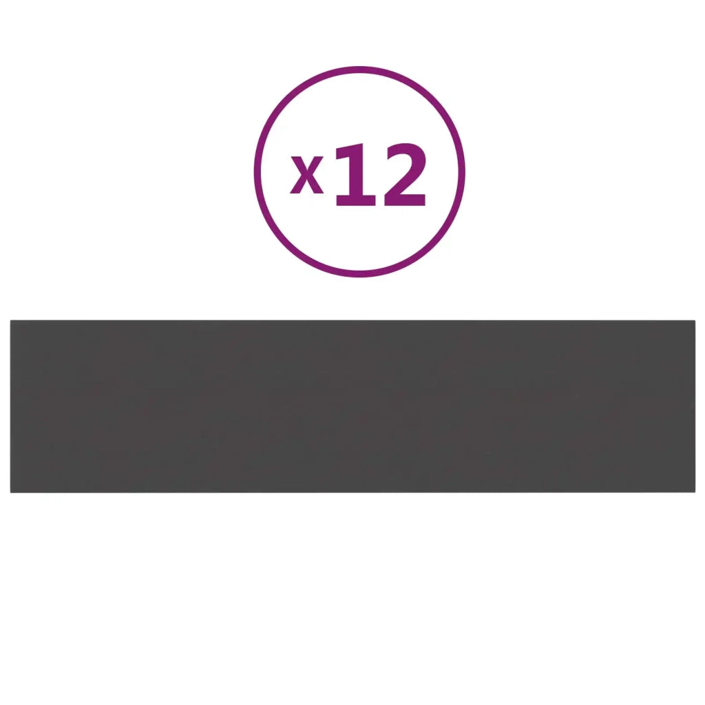 Testiera da Parete 12 pcs Grigio scuro 60 x 15 cm Tessuto 42020532
