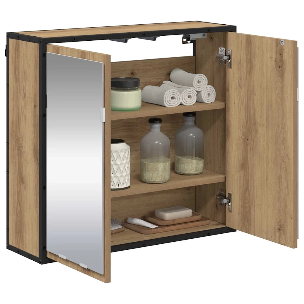 Scaffale da parete con porta Rovere artigianale 65 x 20 x 60 cm