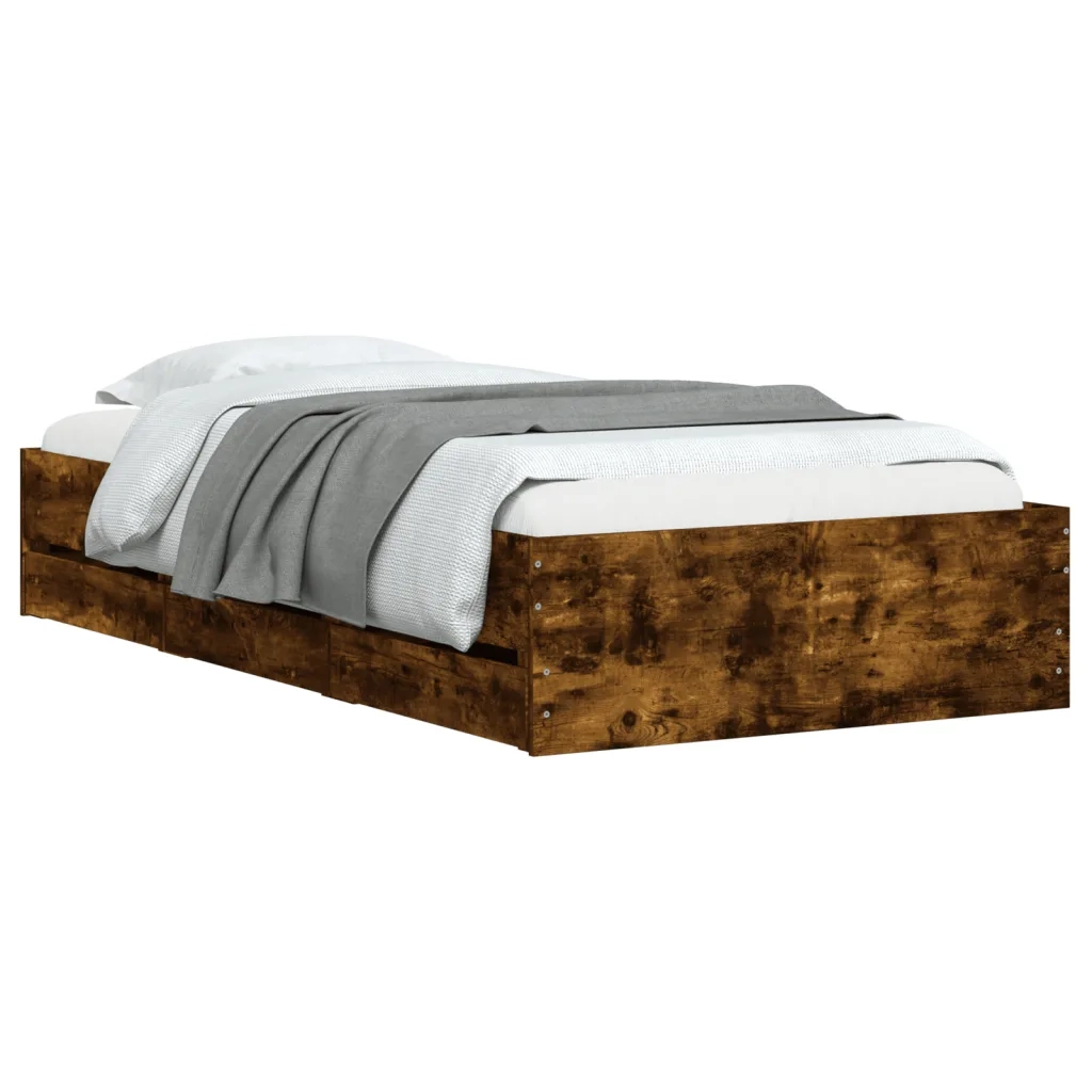 Giroletto con Cassetti Rovere Fumo 75x190 cm Legno Multistratocod mxl 109482