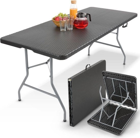 Tavolo da giardino pieghevole 182 x 74 cm - Adatto per interni ed esterni - Leggero e duraturo - Ideale per feste e barbecue