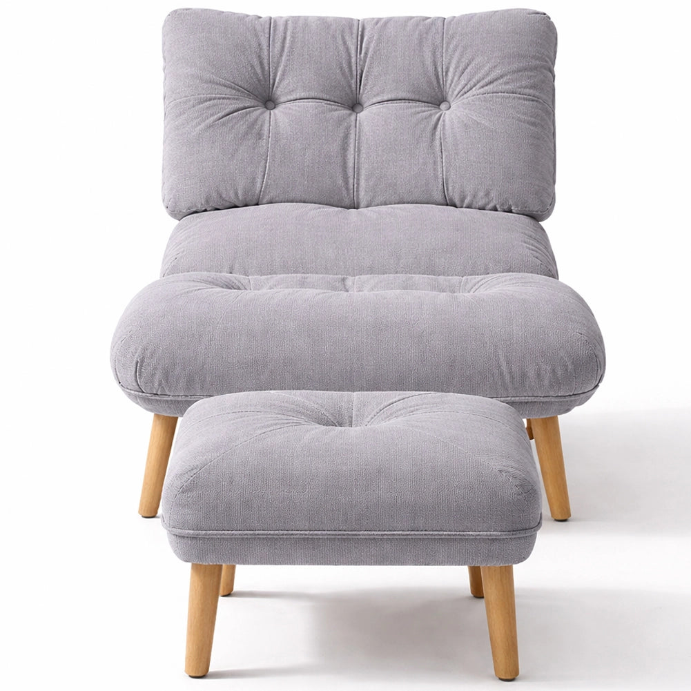 Poltrona Reclinabile Poggiapiedi Grigio Imbottita Alta Densità Seduta Ergonomica