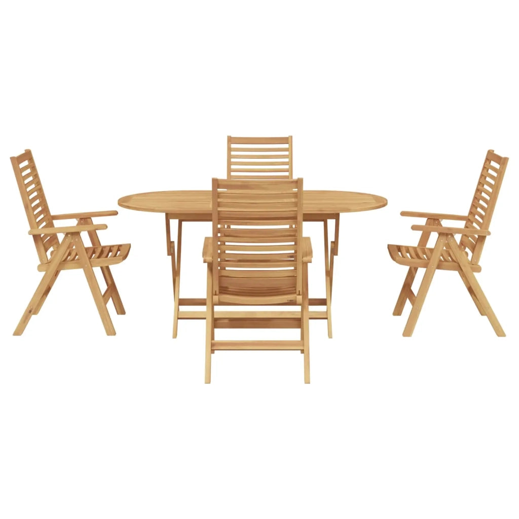 Set da Pranzo per Giardino 5 pcs Marrone Legno di teak solido 3356878