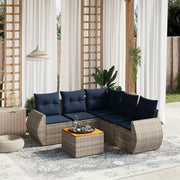 Set Divani da Giardino 6 pz con Cuscini Grigio in Polyrattan 3225004