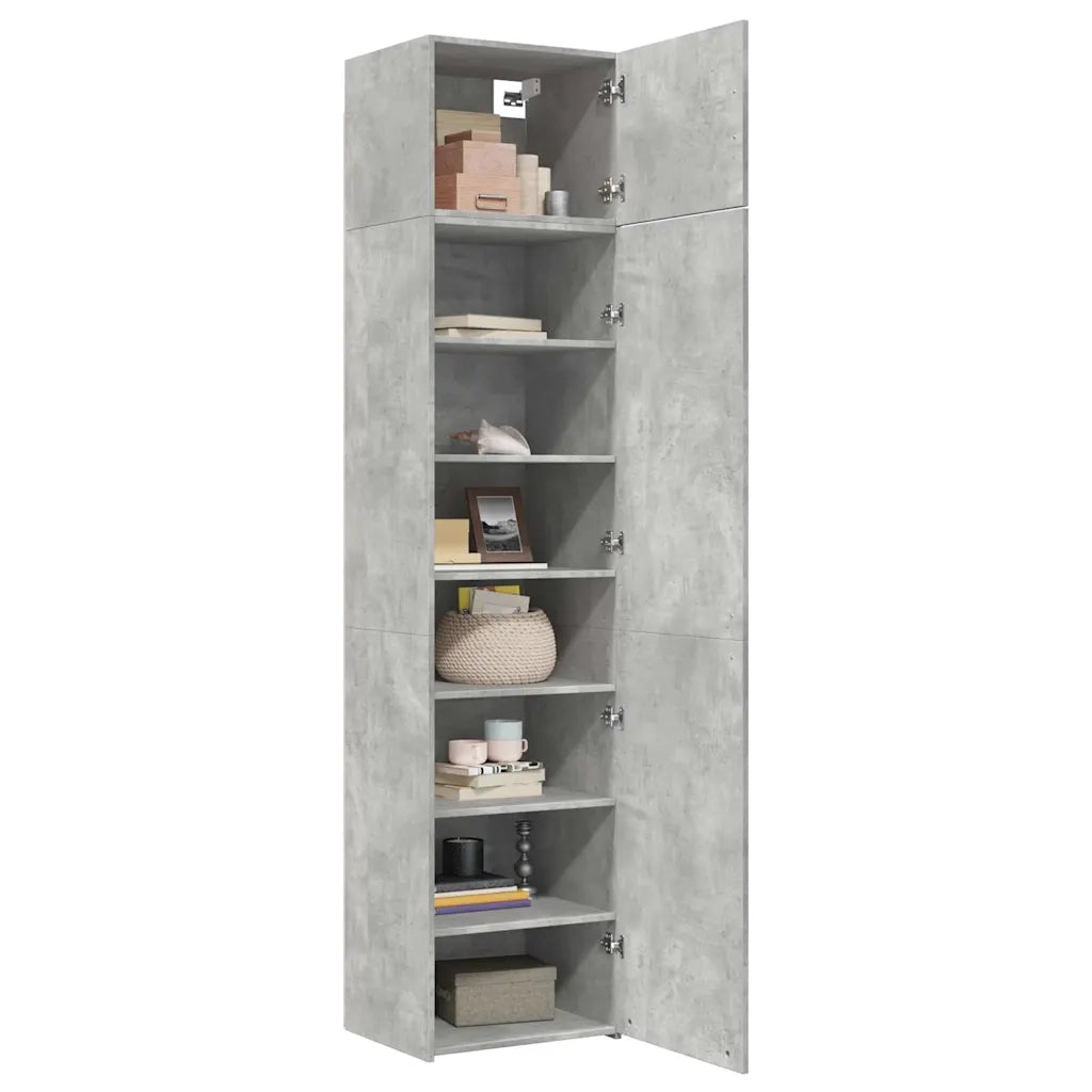 Mobile Sottile Grigio Cemento 50x42,5x225 cm in Truciolato 3281304