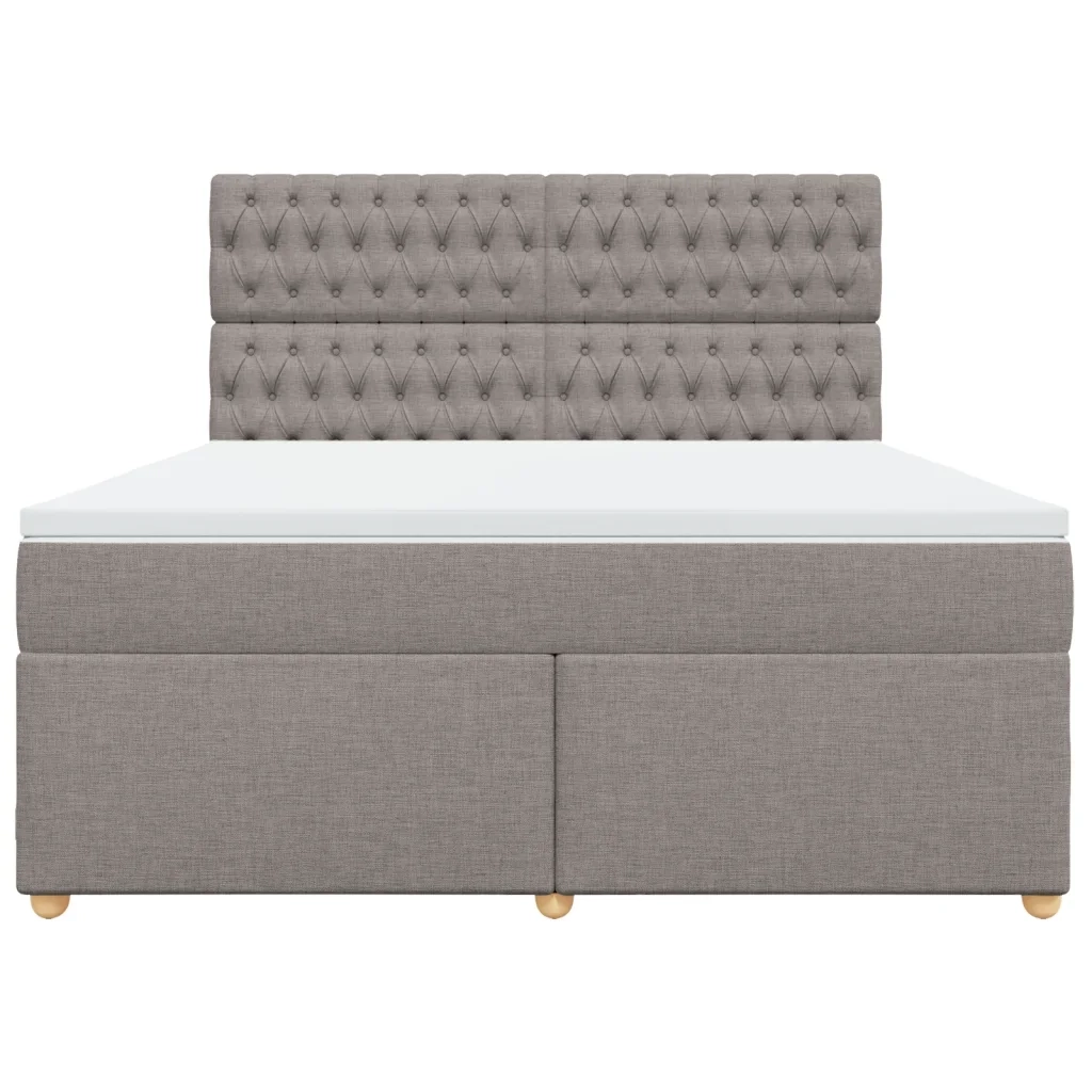 vidaXL Giroletto a Molle con Materasso Tortora 180x200 cm in Tessuto