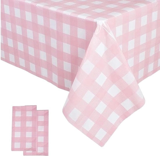 2 pezzi 137 x 274cm Tela di PVC a fiori rosse, impermeabile e resistente ai graffi, ideale per feste e compleanni.
