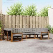 Set di divani da esterno 6 pcs Grigio Naturale e Chiaro