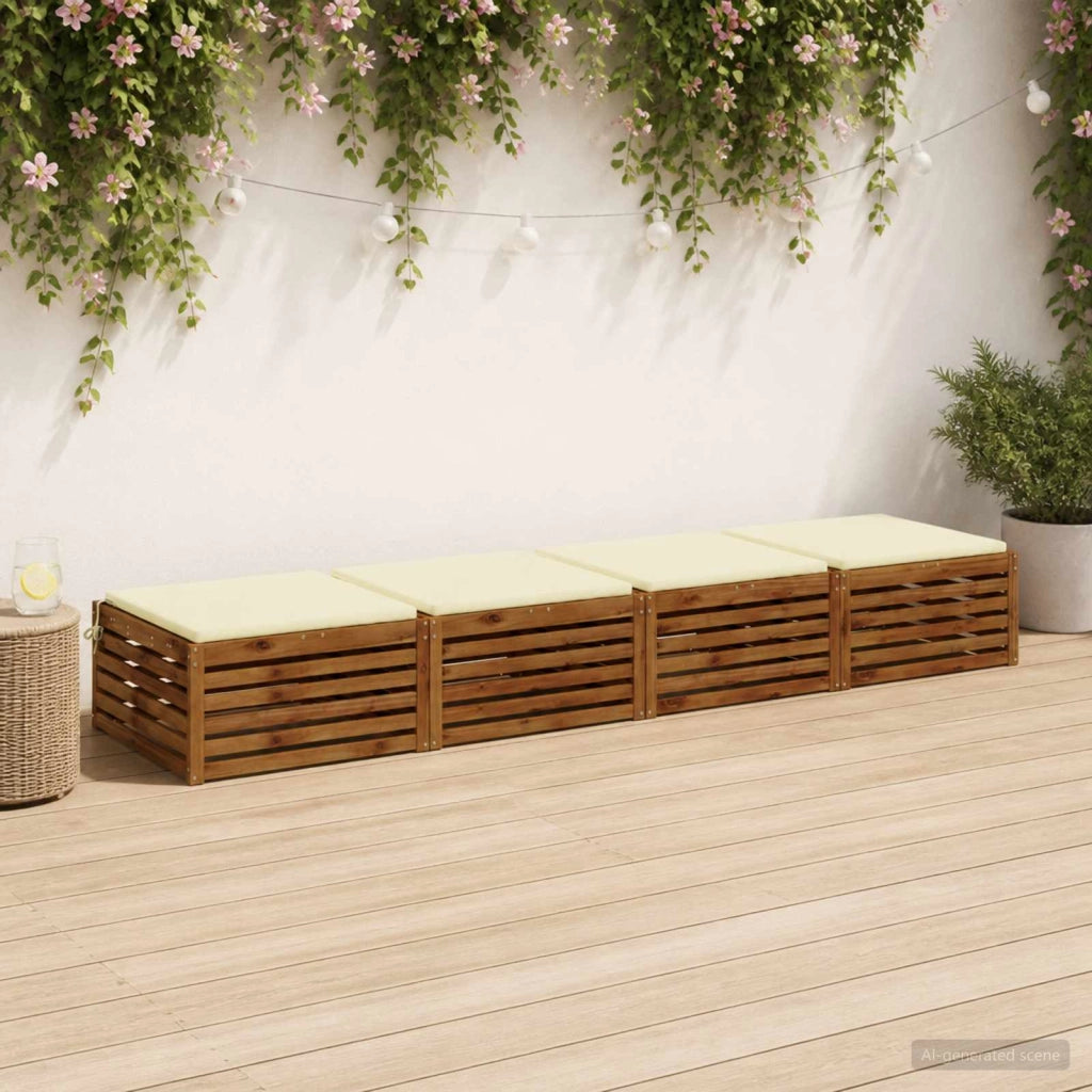 Cuscini per Sedia in 4 Pezzi SOEST 4 pz 100% Poliestere Crema 944794