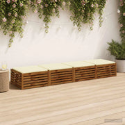 Cuscini per Sedia in 4 Pezzi SOEST 4 pz 100% Poliestere Crema 944794