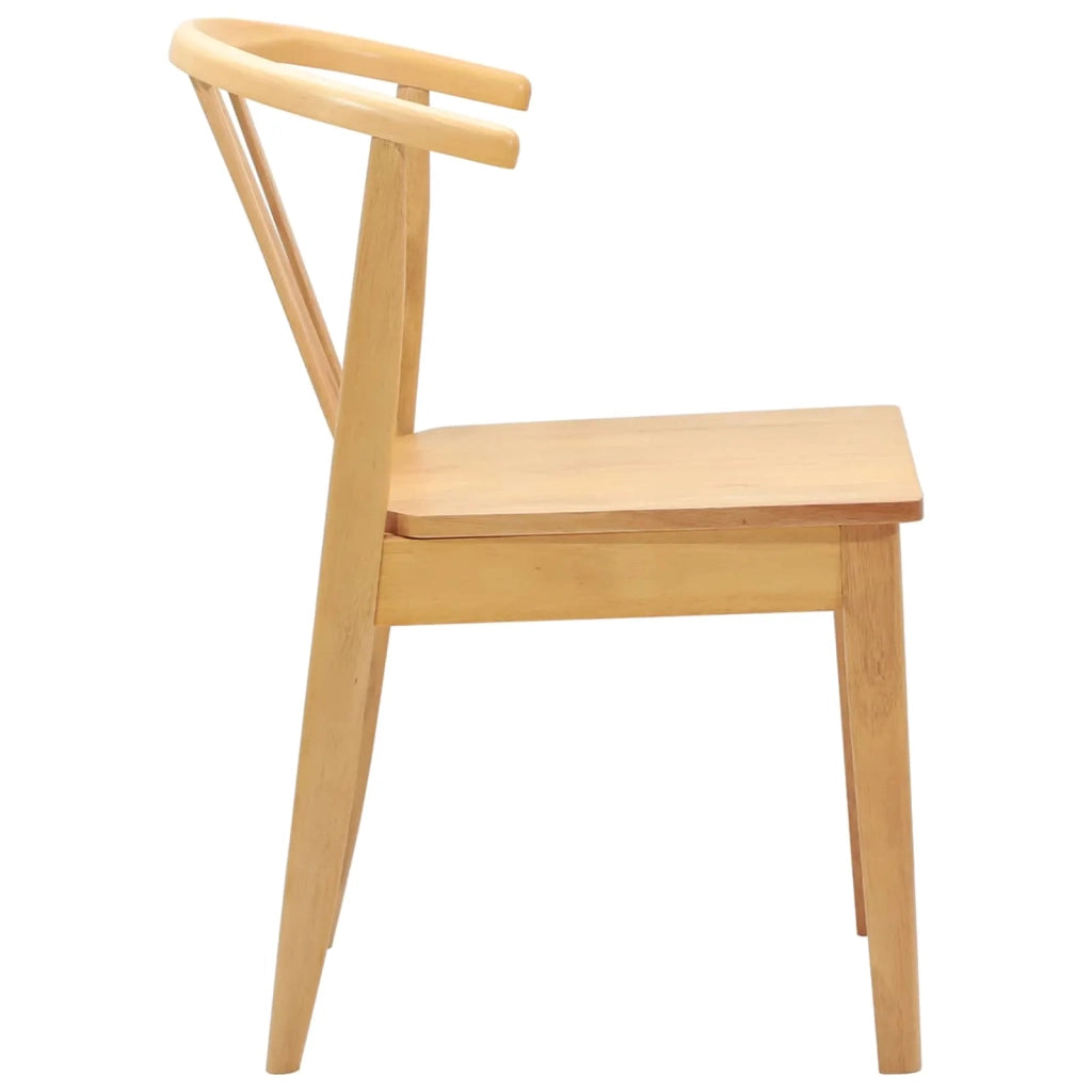 Sedia da pranzo 2 pcs Naturale Legno di gomma massiccio
