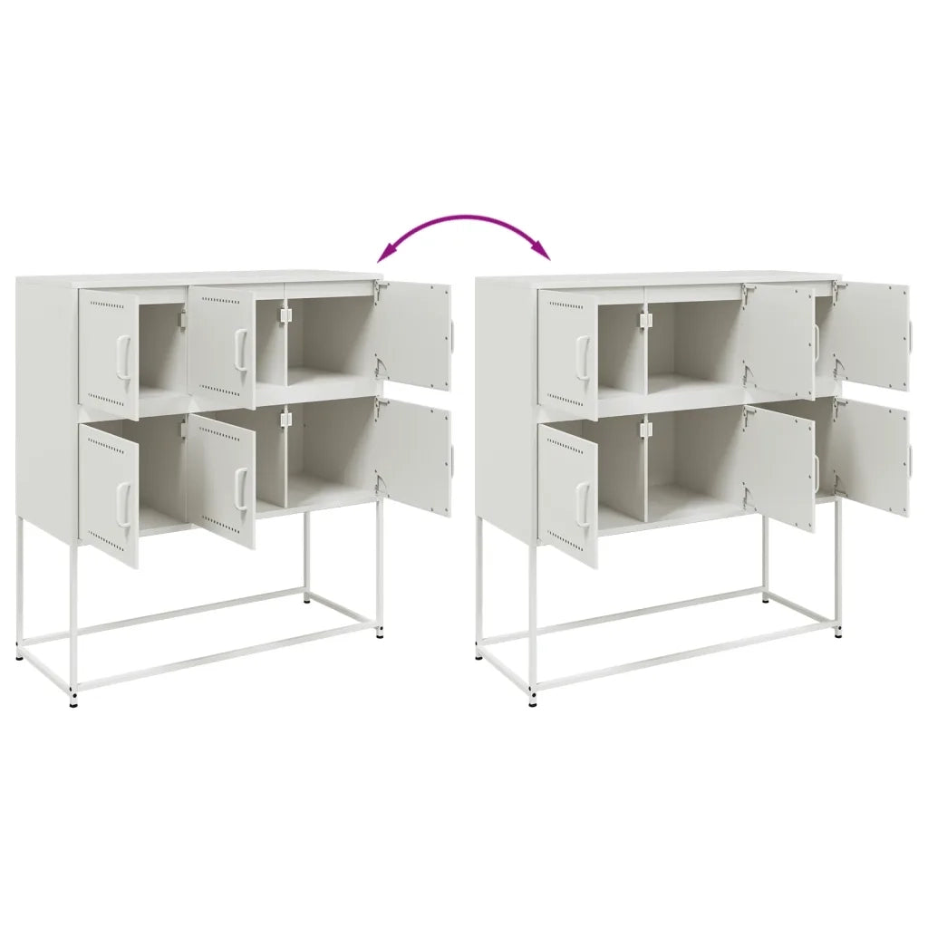 Credenza | Madia | Buffet da pranzo | Armadio da pranzo Bianca 100,5x39x107 cm in Acciaio