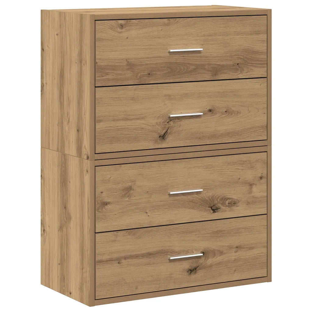 Armadi con 2 Cassetti 2 pz Rovere 60x31x40 cm in Truciolato CFW1810864