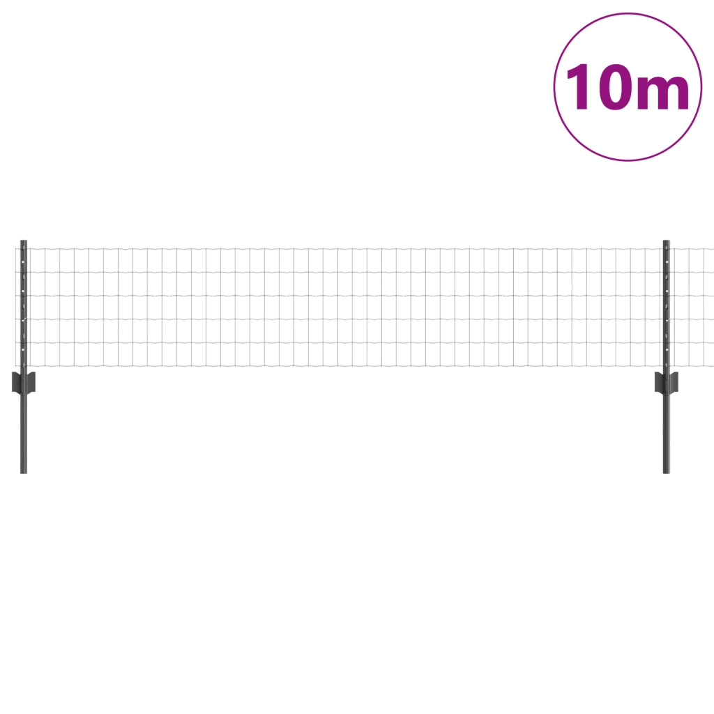 Euro Fence con 5 Posti U Grigio 0,4x10 m Acciaio