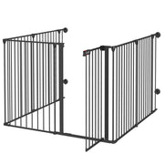Cancelletto di Sicurezza per Animali Domestici 123x102x90 cm in Metallo e Plastica Nero