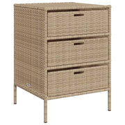 Armadietto Portaoggetti da Giardino Beige 55x59x80cm Polyrattan CFW4547177