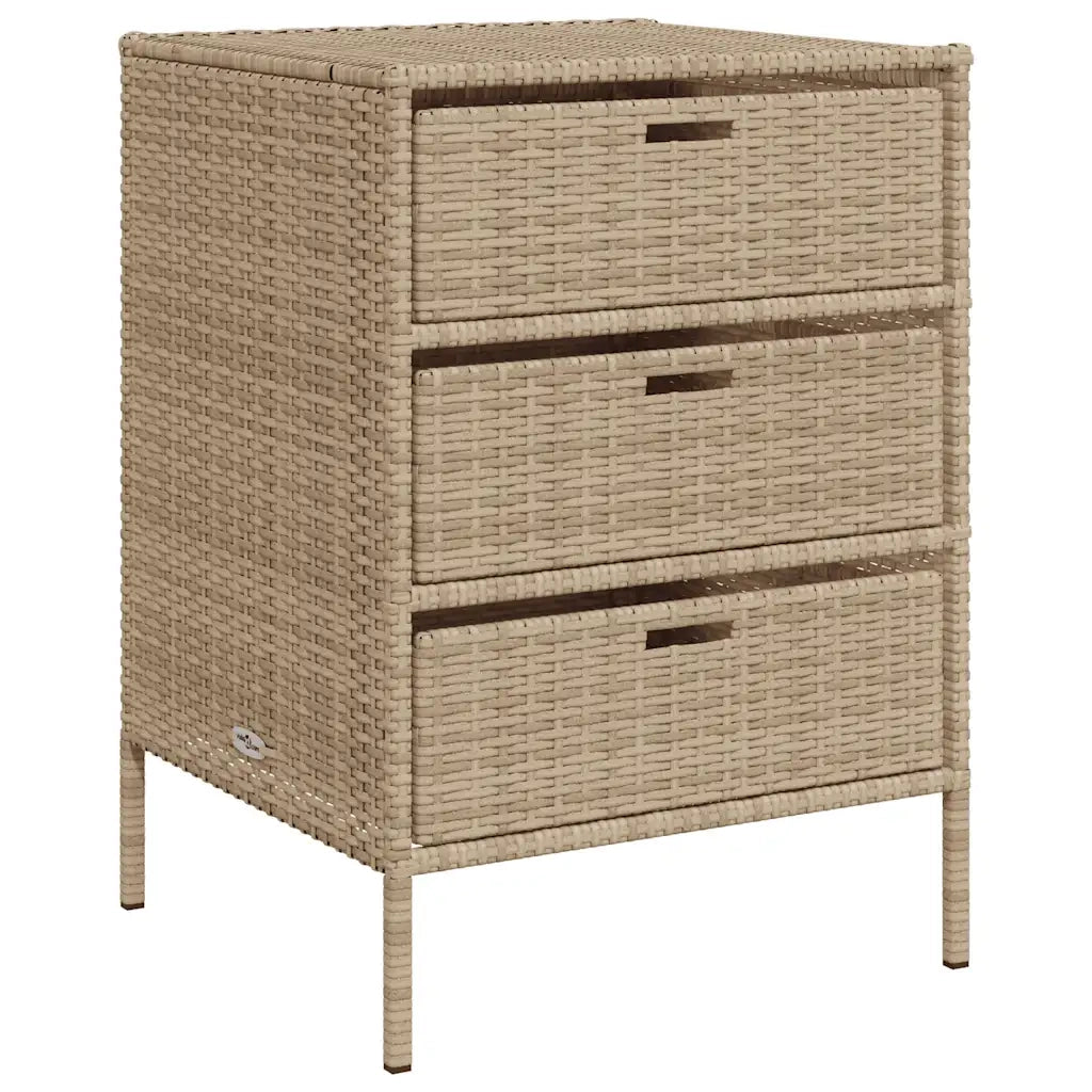 Armadietto Portaoggetti da Giardino Beige 55x59x80cm Polyrattan CFW4547177