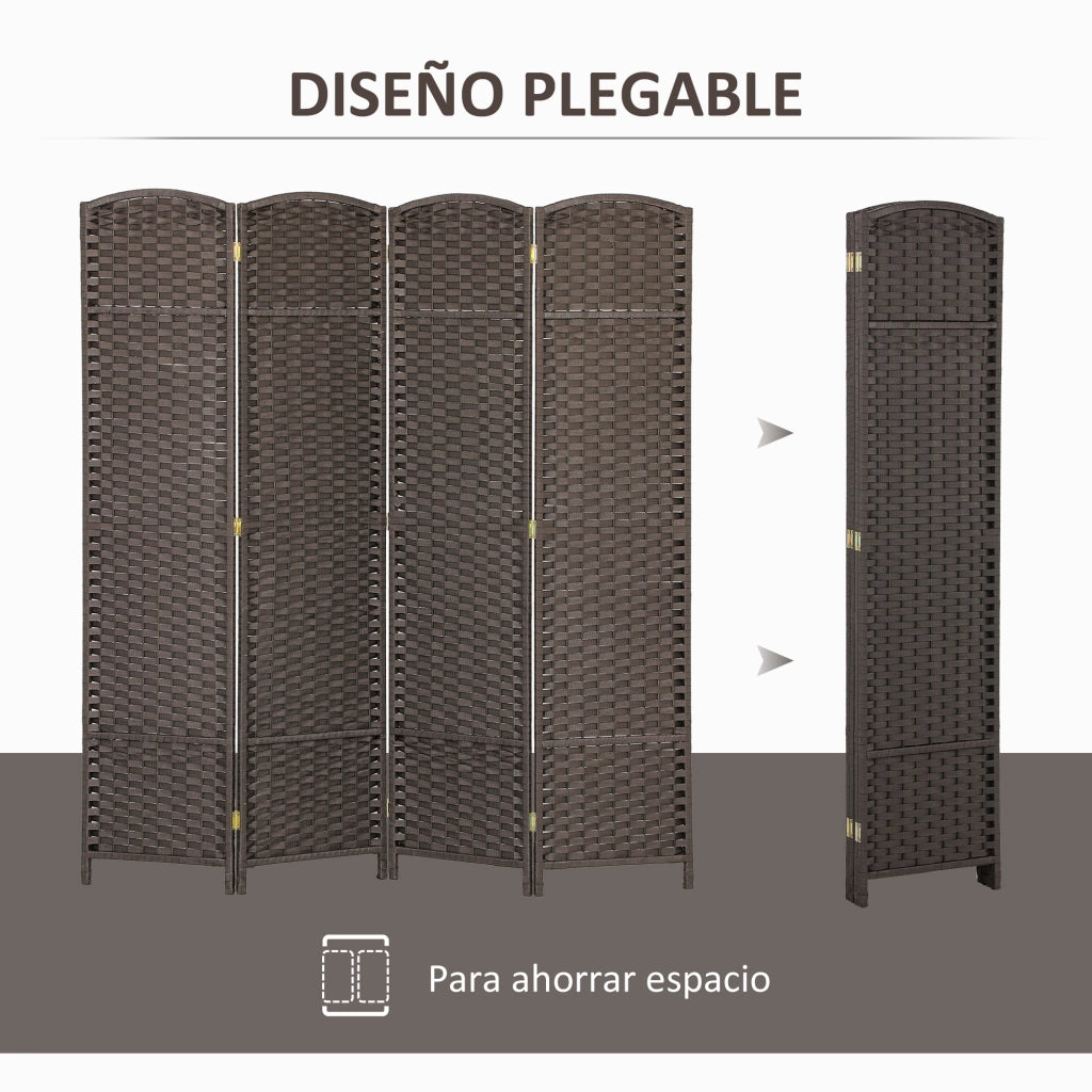 Paravento Separatore 4 Pannelli ¨C Xylo ¨C Marrone 160x170 cm