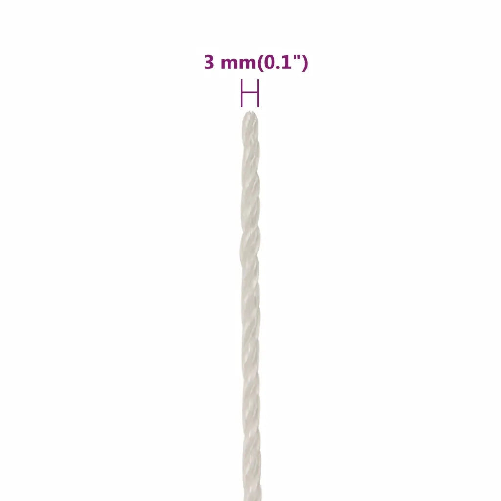 Corda | Fune da Lavoro Bianca 3 mm 50 m in Polipropilene