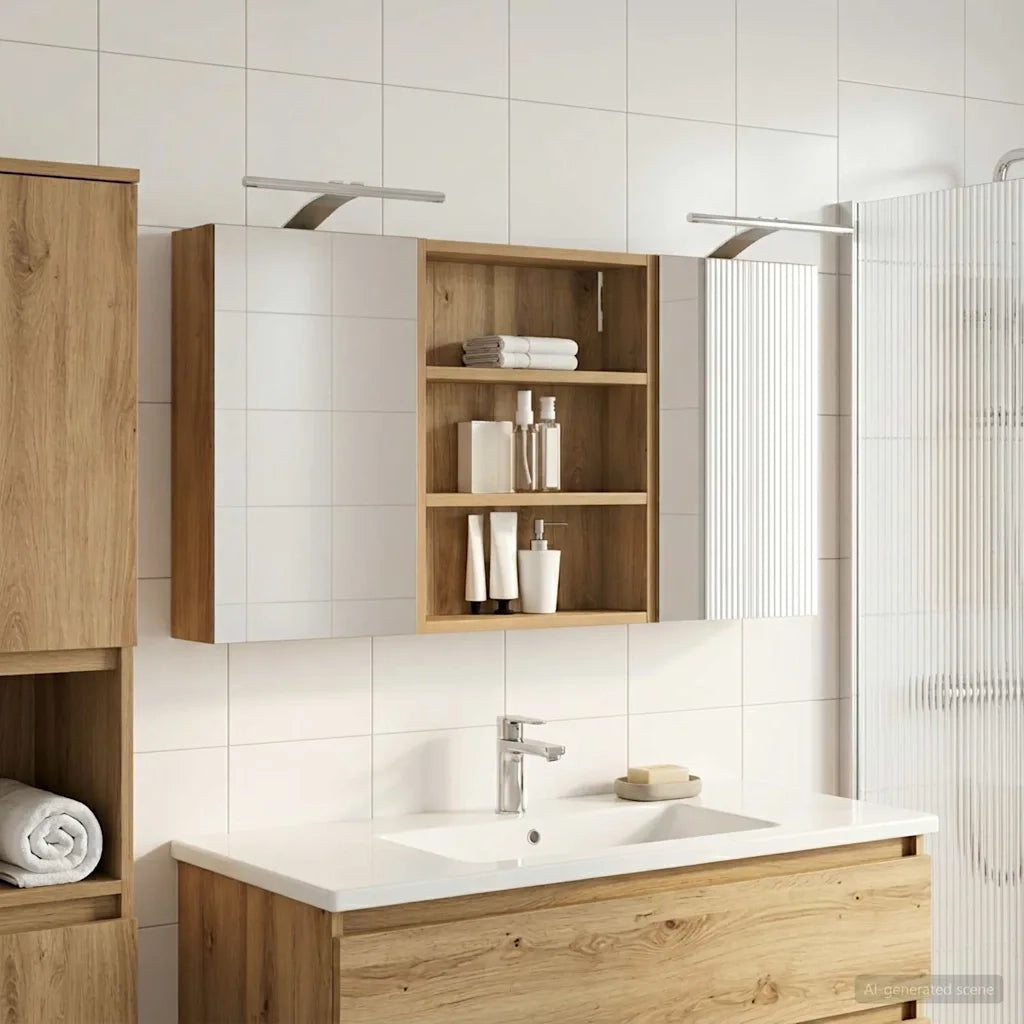 Set di Armadi da Bagno con lo scaffale 3 pcs 100 x 10,5 x 50 cm 3403695