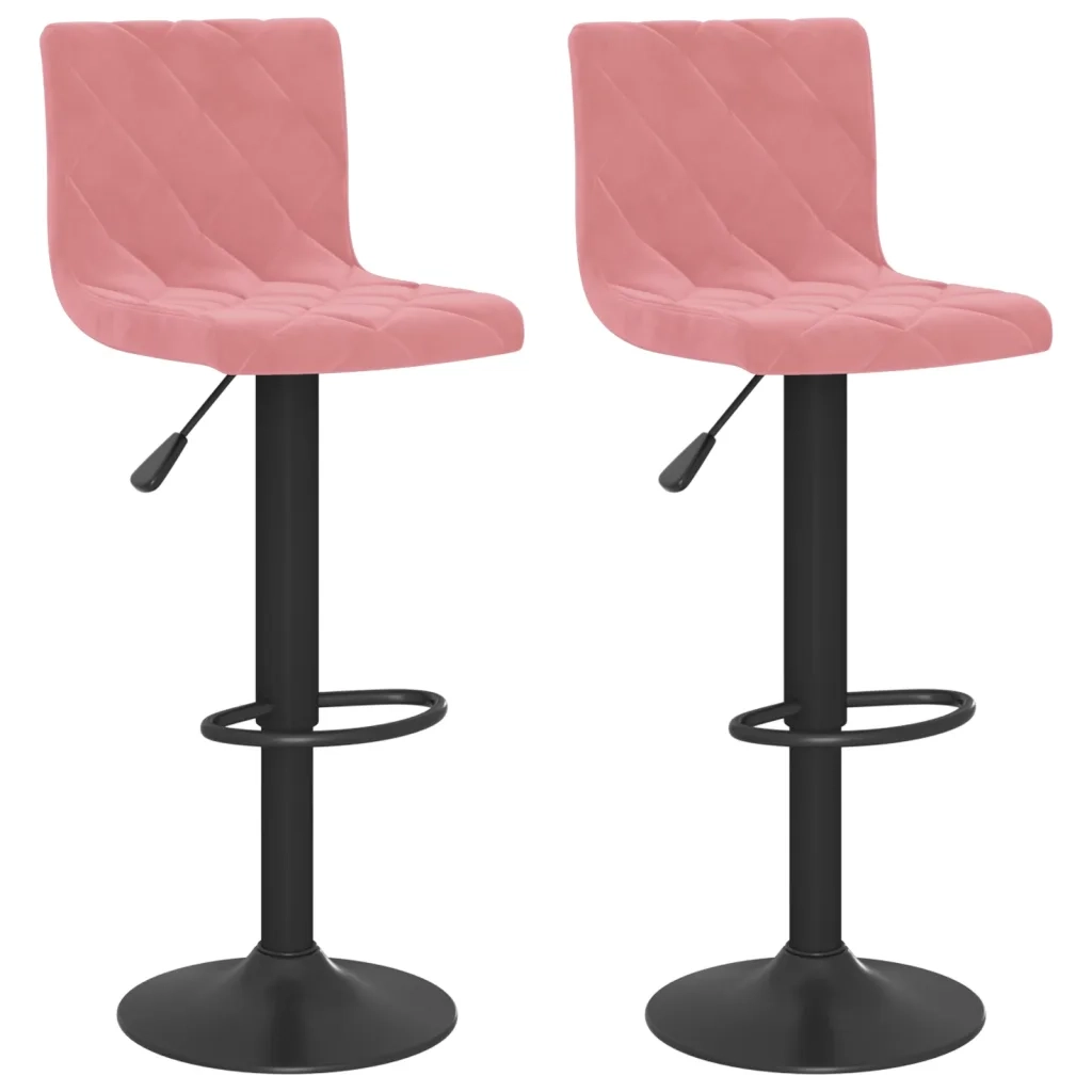vidaXL Sgabelli da Bar 2 pz Rosa in Velluto