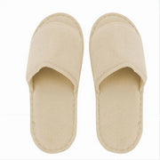 Trade Shop - Coppia Pantofole Ciabatte Bagno In Tessuto Beige Taglia 39-45 Stanza Hotel 79681 -