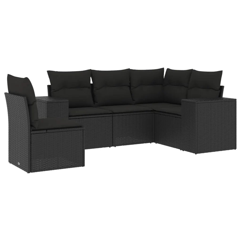 Set Divani da Giardino 5 pz con Cuscini in Polyrattan Nerocod mxl 92230