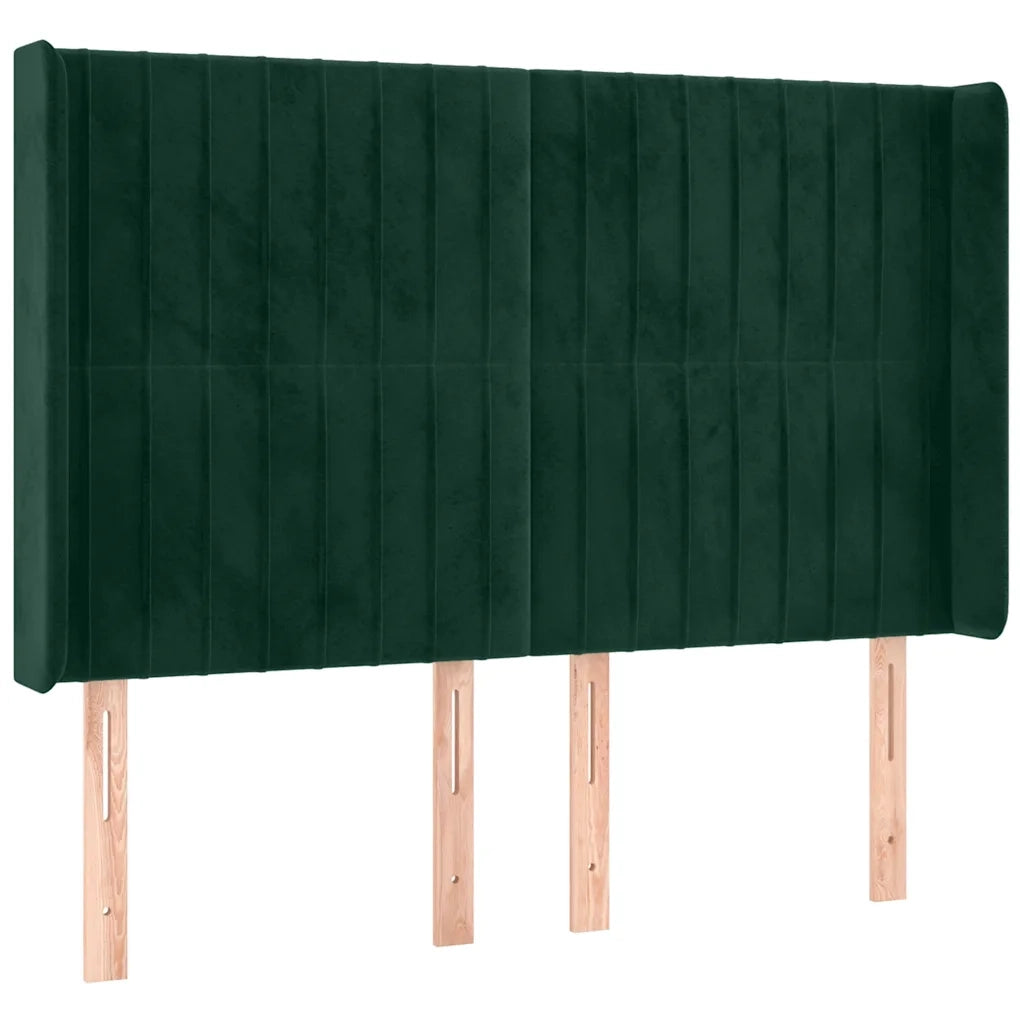 Testiera | Testata a LED Verde Scuro 147x16x118/128 cm in Velluto