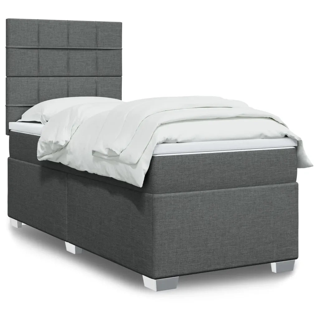 Giroletto a Molle con Materasso Grigio Scuro 80x200 cm Tessuto 3290316