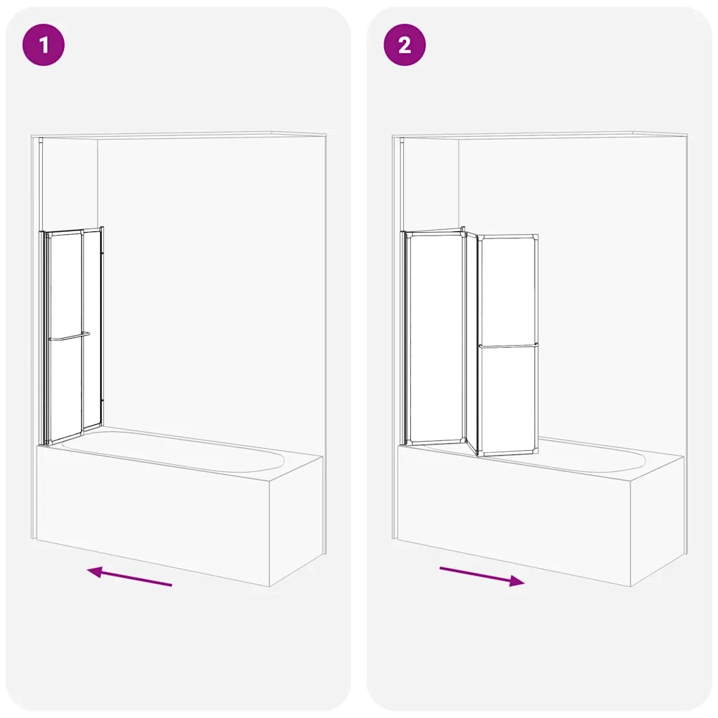Schermo da Bagno Glassato 120 x 70 x 137 cm Alluminio